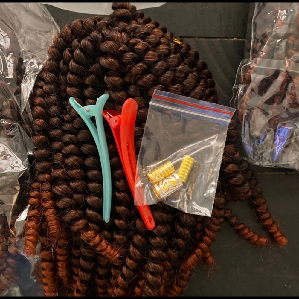 Burgundy copper crochet twist hair